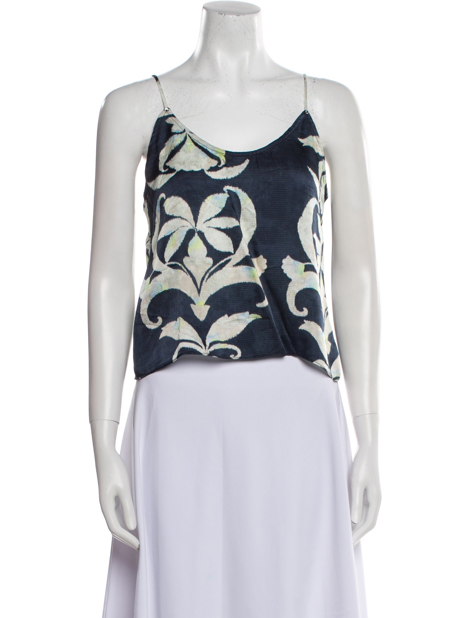 Forte Forte Floral Print Scoop Neck Crop Top