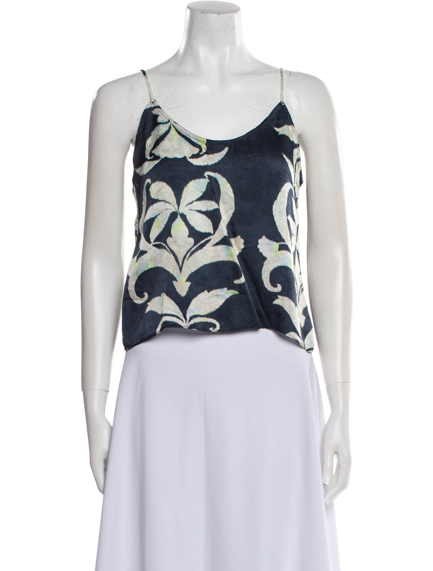 Forte Forte Satin Floral Print Crop Top