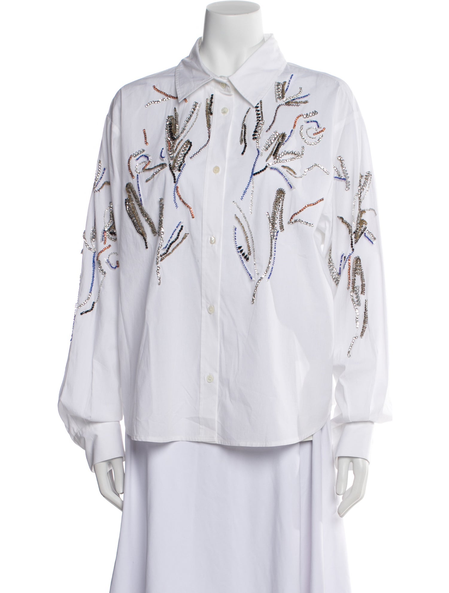 Forte Forte Printed Long Sleeve Button-Up Top
