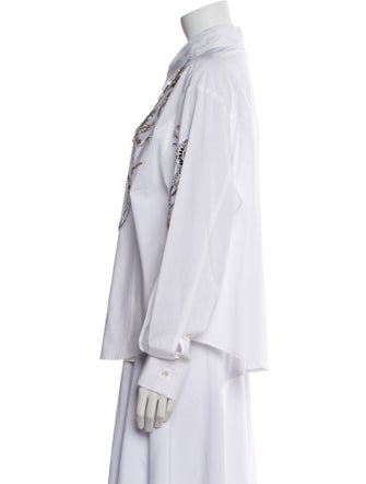 Forte Forte Printed Long Sleeve Button-Up Top