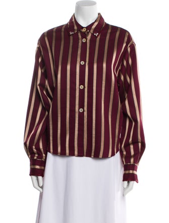 Forte Forte Striped Long Sleeve Button-Up Top