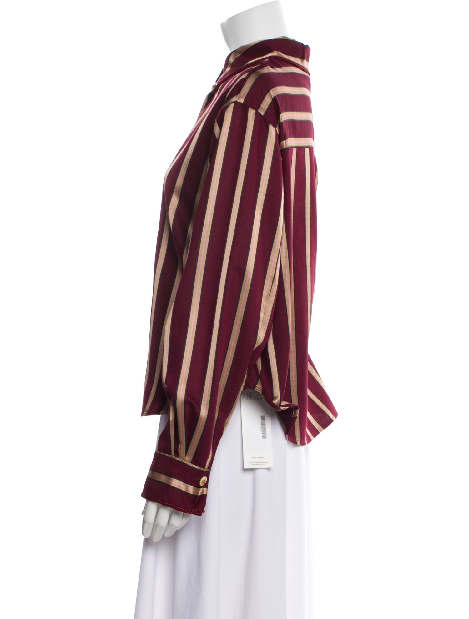 Forte Forte Striped Long Sleeve Button-Up Top