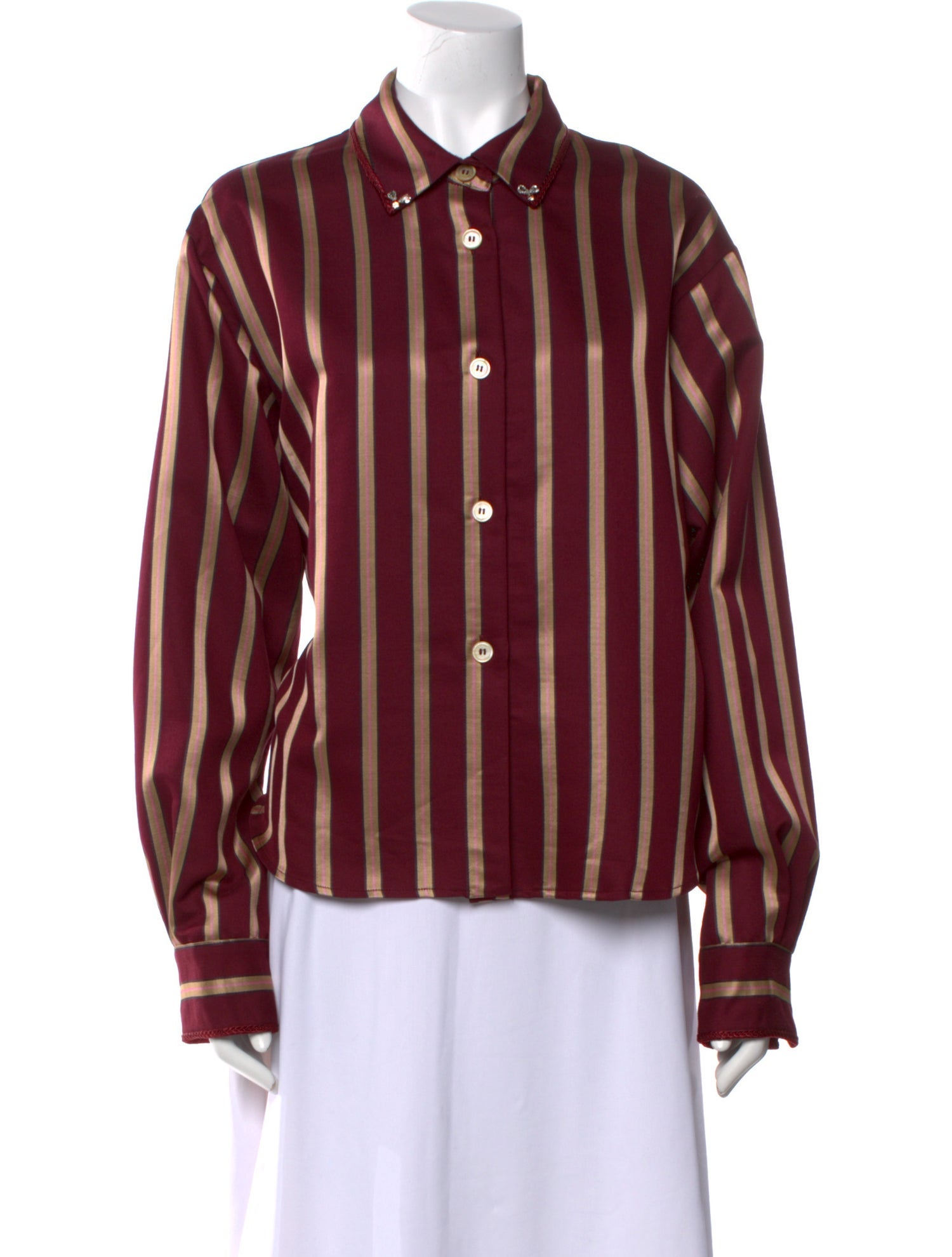 Forte Forte Striped Long Sleeve Button-Up Top w/ Tags