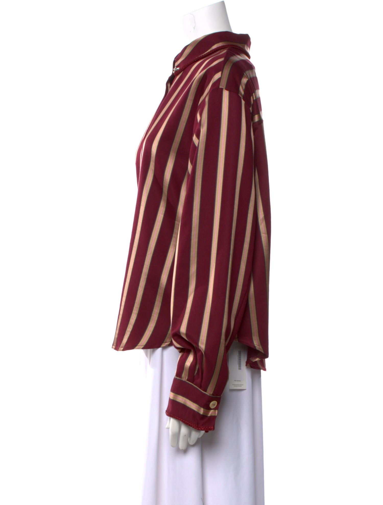 Forte Forte Striped Long Sleeve Button-Up Top w/ Tags