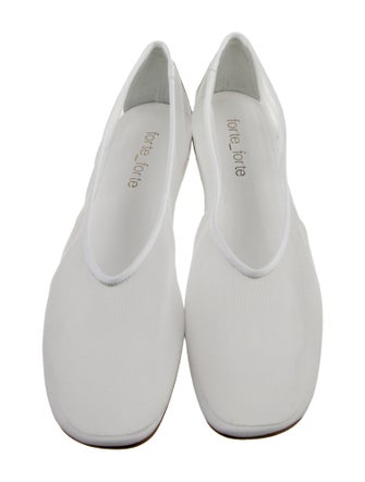 Forte Forte Mesh Leather Trim Embellishment Ballet Flats