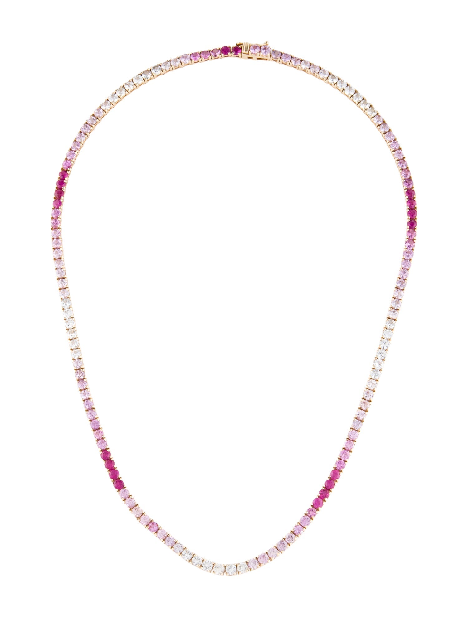 Fourteen August 14K 13.10ctw Sapphire Tennis Link Necklace