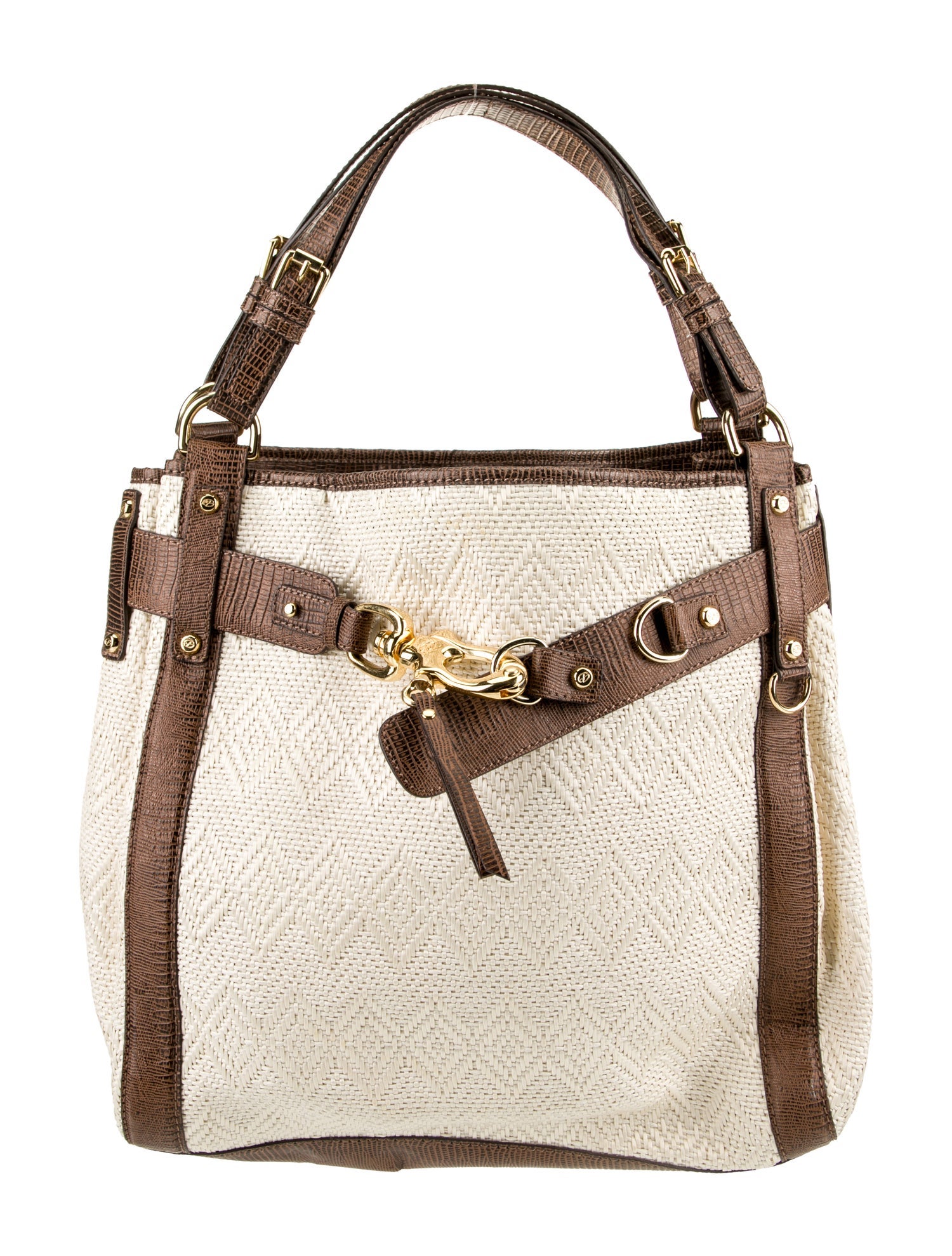 Francesco Biasia Straw Shoulder Bag