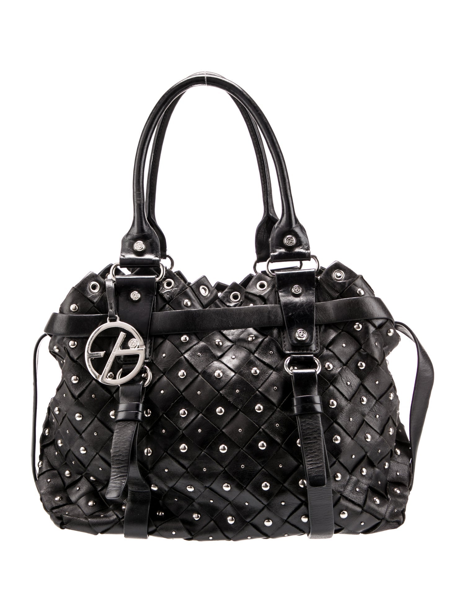 Francesco Biasia Woven Leather Tote Bag - Brown Totes