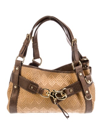 Francesco Biasia Raffia Top Handle Bag
