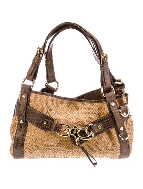 Francesco Biasia Raffia Top Handle Bag