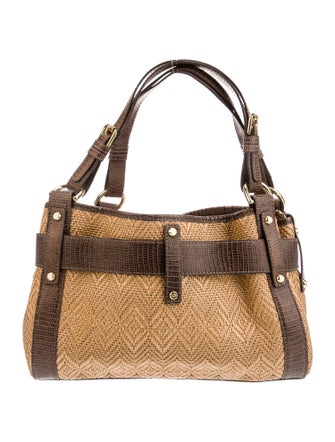 Francesco Biasia Raffia Top Handle Bag