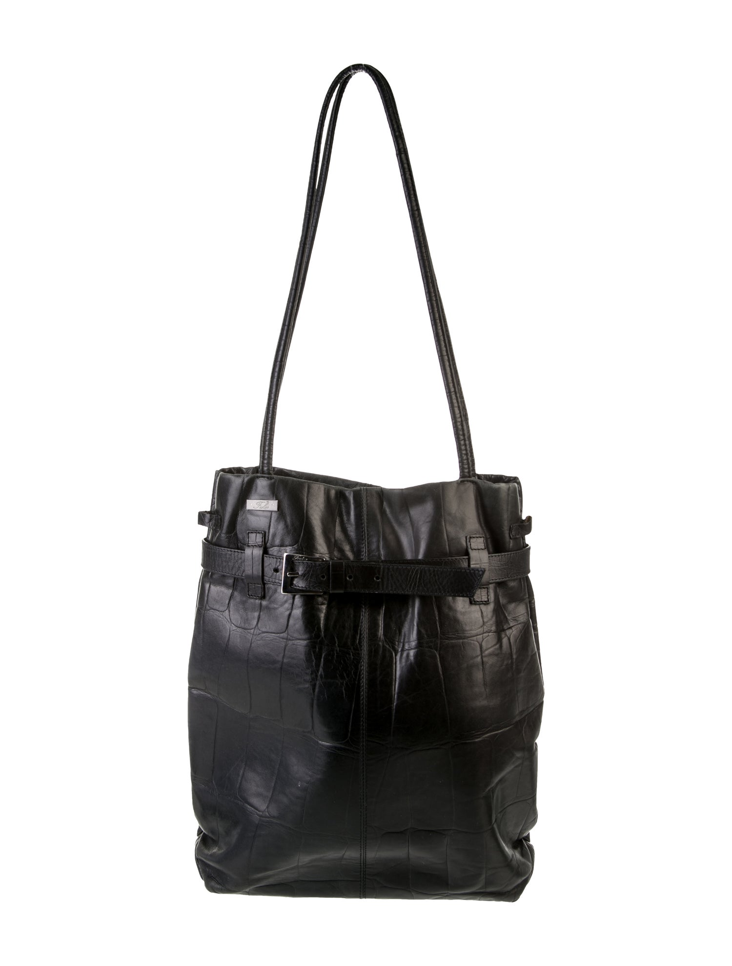 Falor Embossed Leather Shoulder Bag