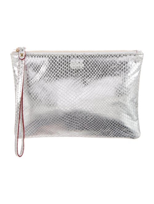 Frances Valentine Metallic Embossed Zip Pouch Meta
