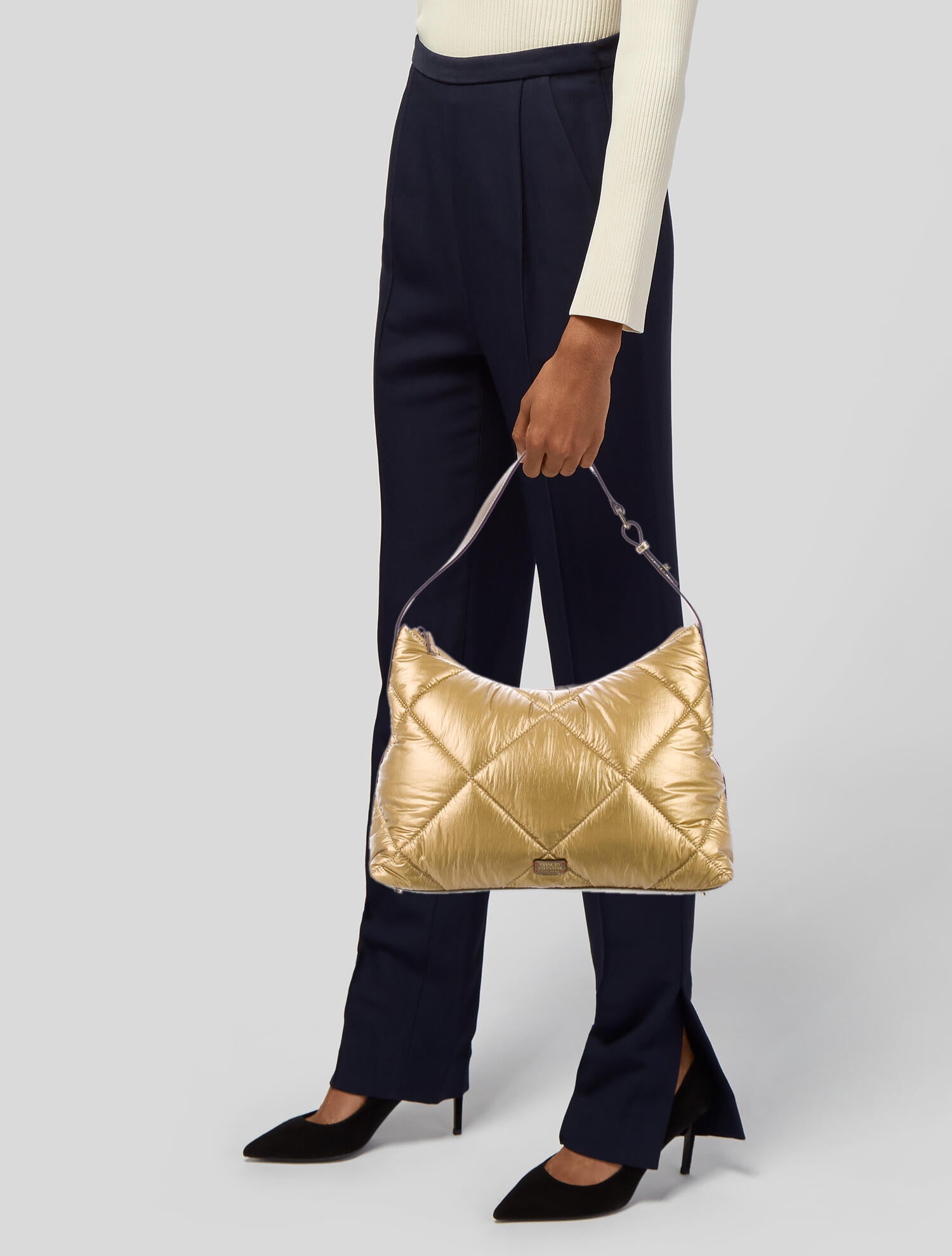 Frances Valentine Quilted Nylon Shoulder Bag