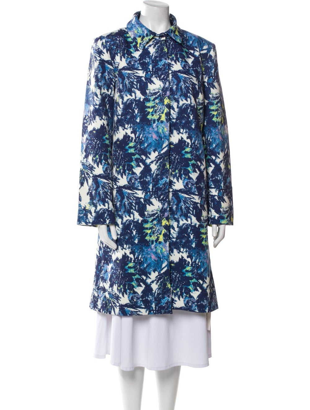 Frances Valentine Printed Coat Blue Coats, Clothing WFRAV25963