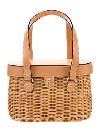 Frances Valentine Rattan Top Handle Bag