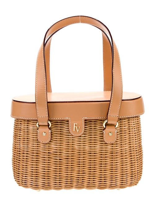 Frances Valentine Rattan Top Handle Bag