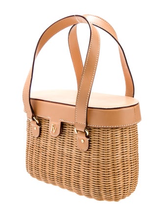 Frances Valentine Rattan Top Handle Bag
