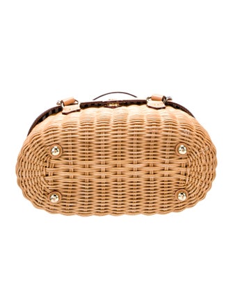 Frances Valentine Rattan Top Handle Bag