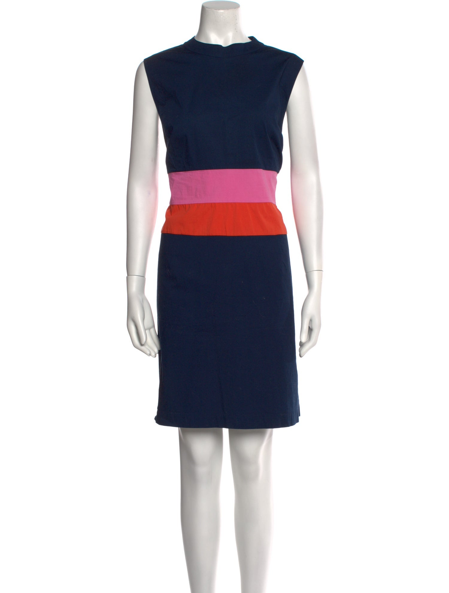 Frances Valentine Colorblock Pattern Knee-Length Dress