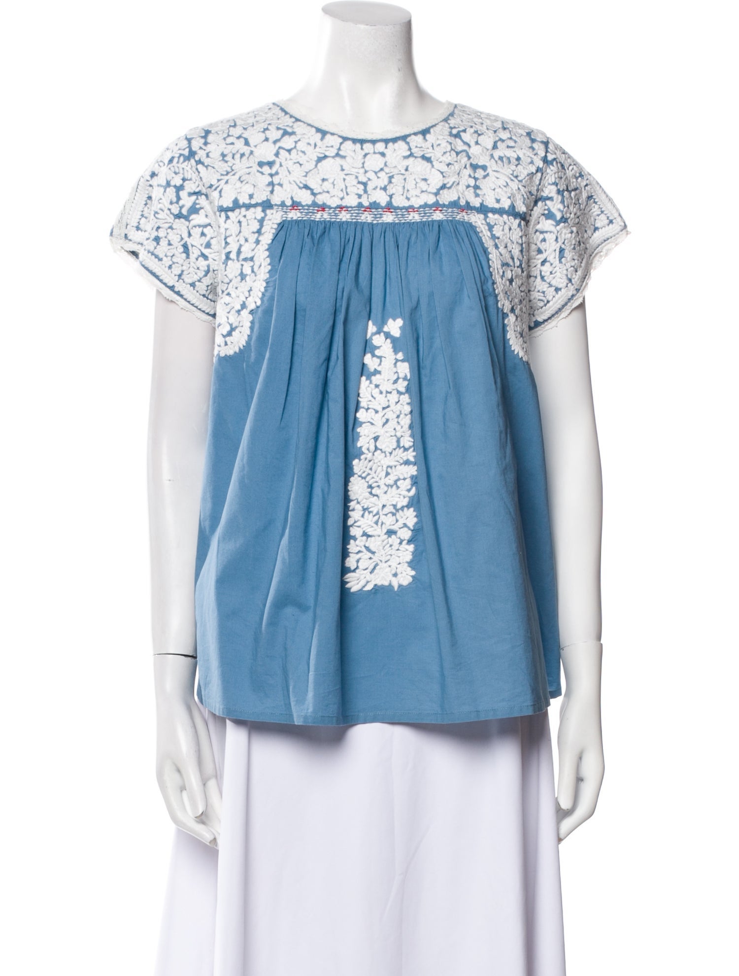 Frances Valentine Printed Crew Neck Blouse