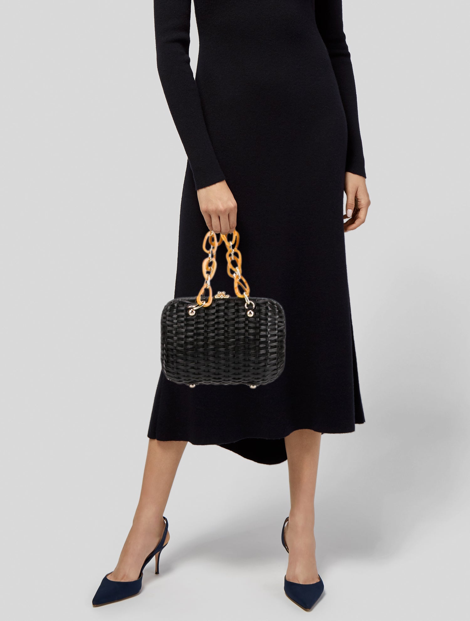 Frances Valentine Wicker Top Handle Bag