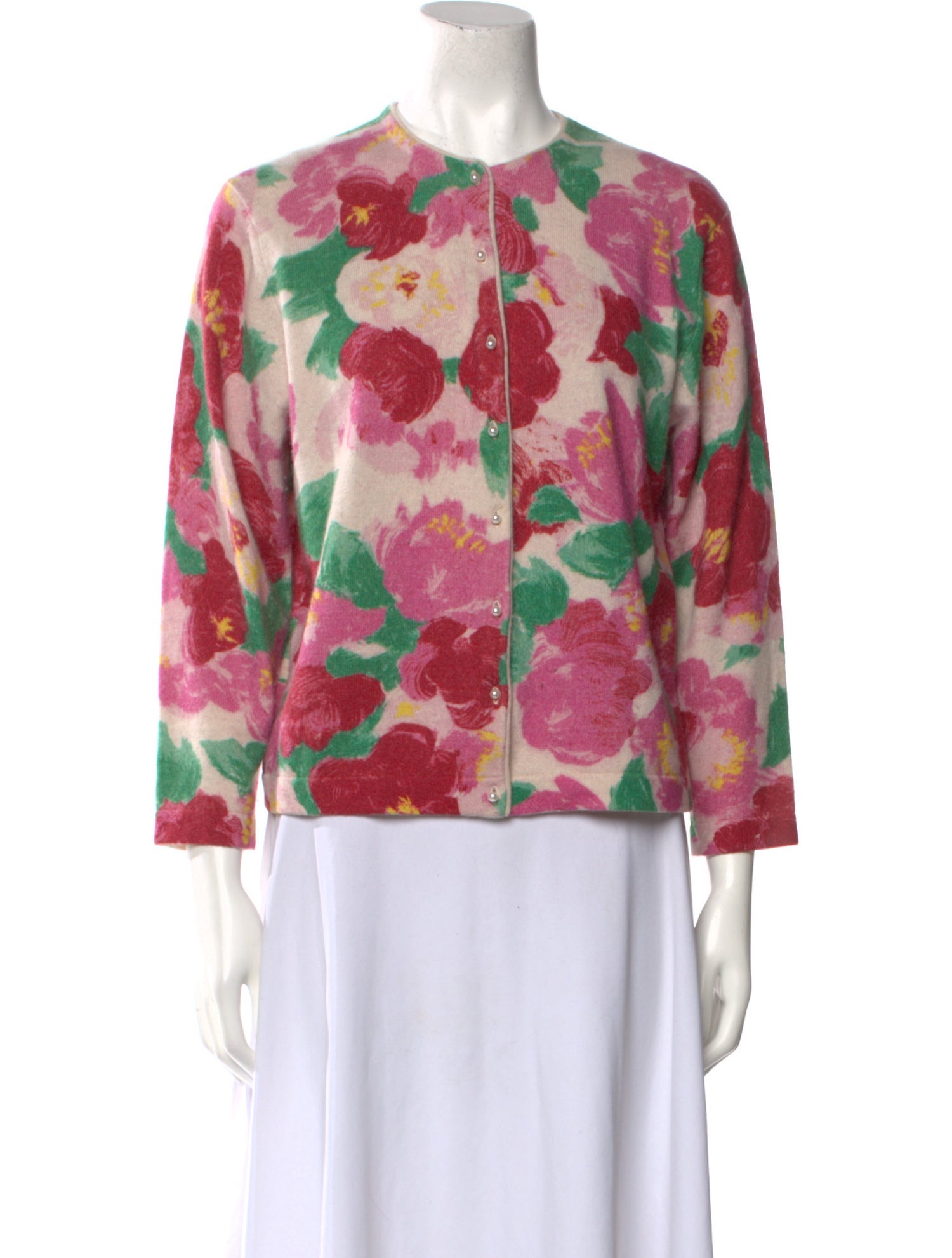 Frances Valentine Floral Print Crew Neck Sweater