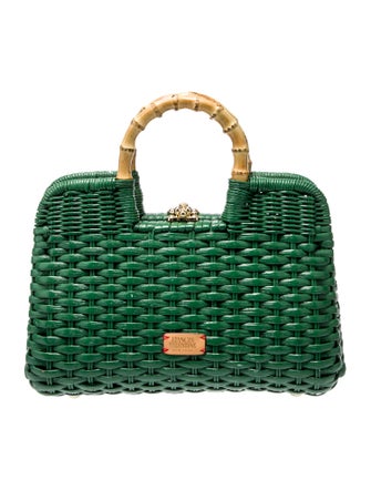 Frances Valentine Rattan Top Handle Bag