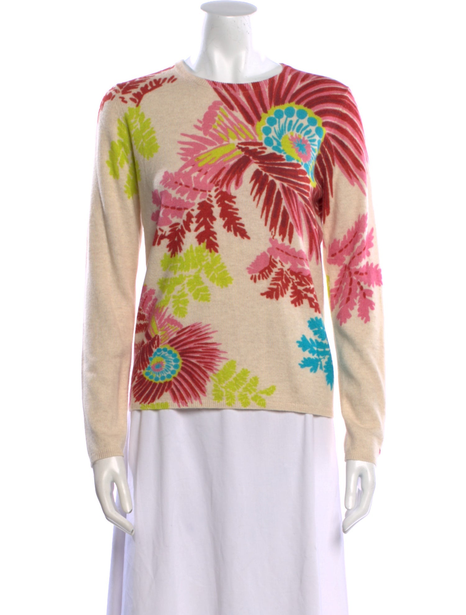 Frances Valentine Printed Bateau Neckline Sweater w/ Tags