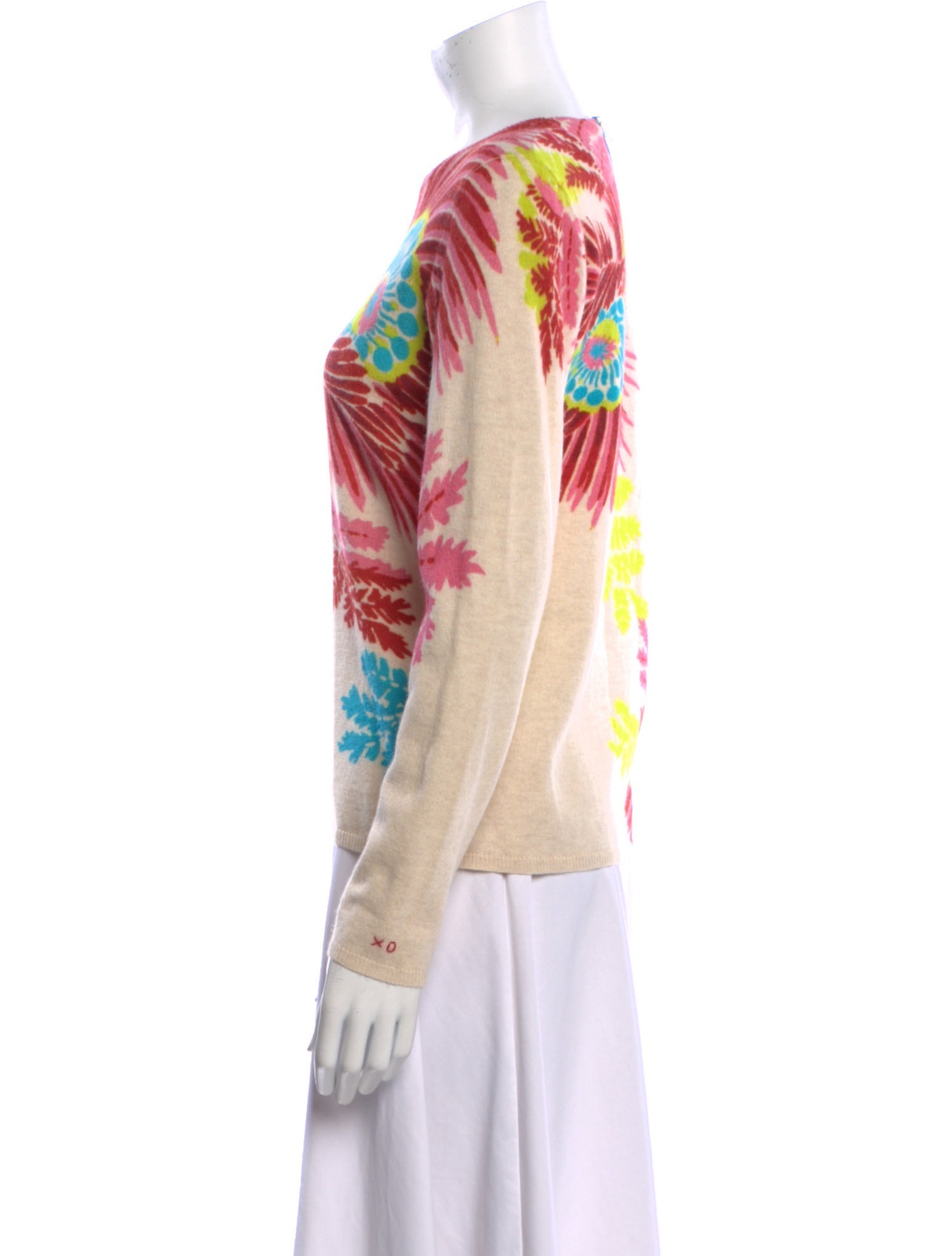 Frances Valentine Printed Bateau Neckline Sweater w/ Tags