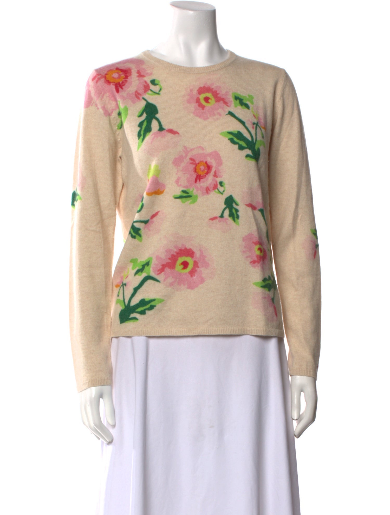 Frances Valentine Floral Print Crew Neck Sweater