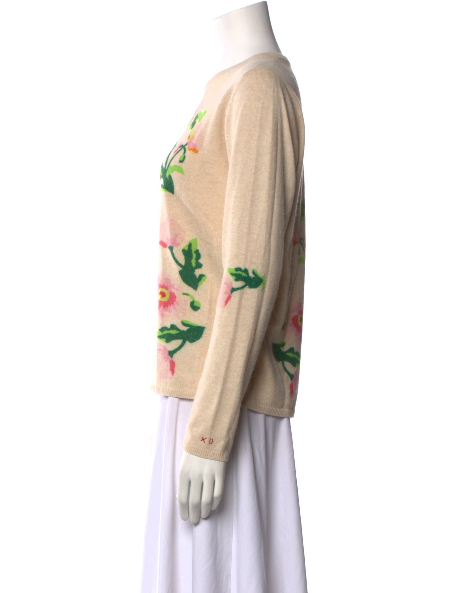 Frances Valentine Floral Print Crew Neck Sweater