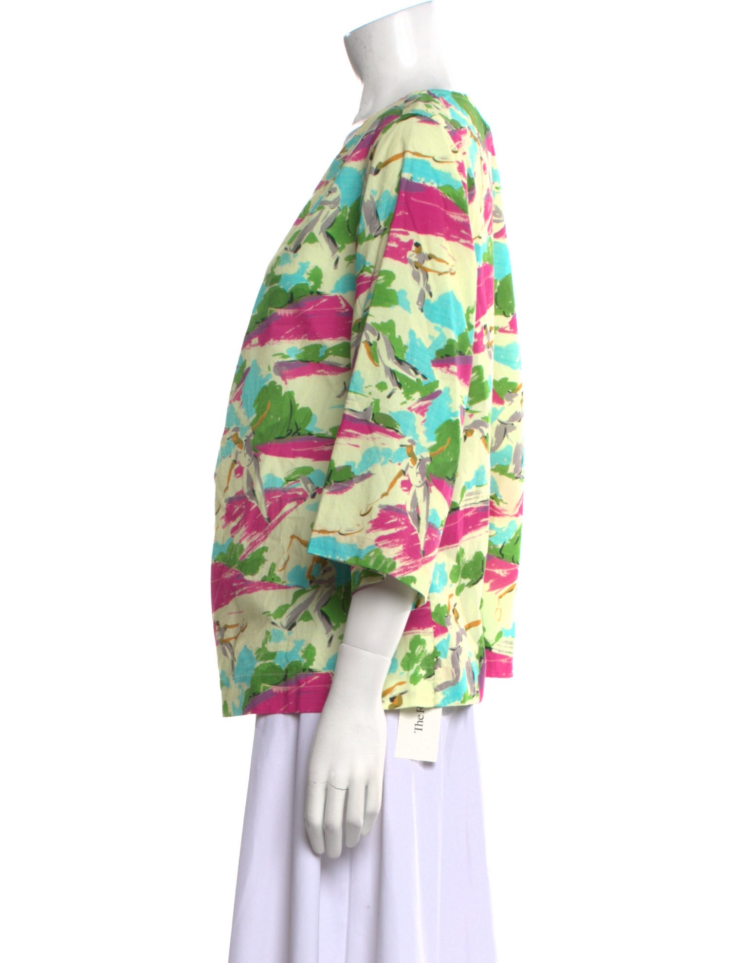 Frances Valentine Floral Print Crew Neck Blouse