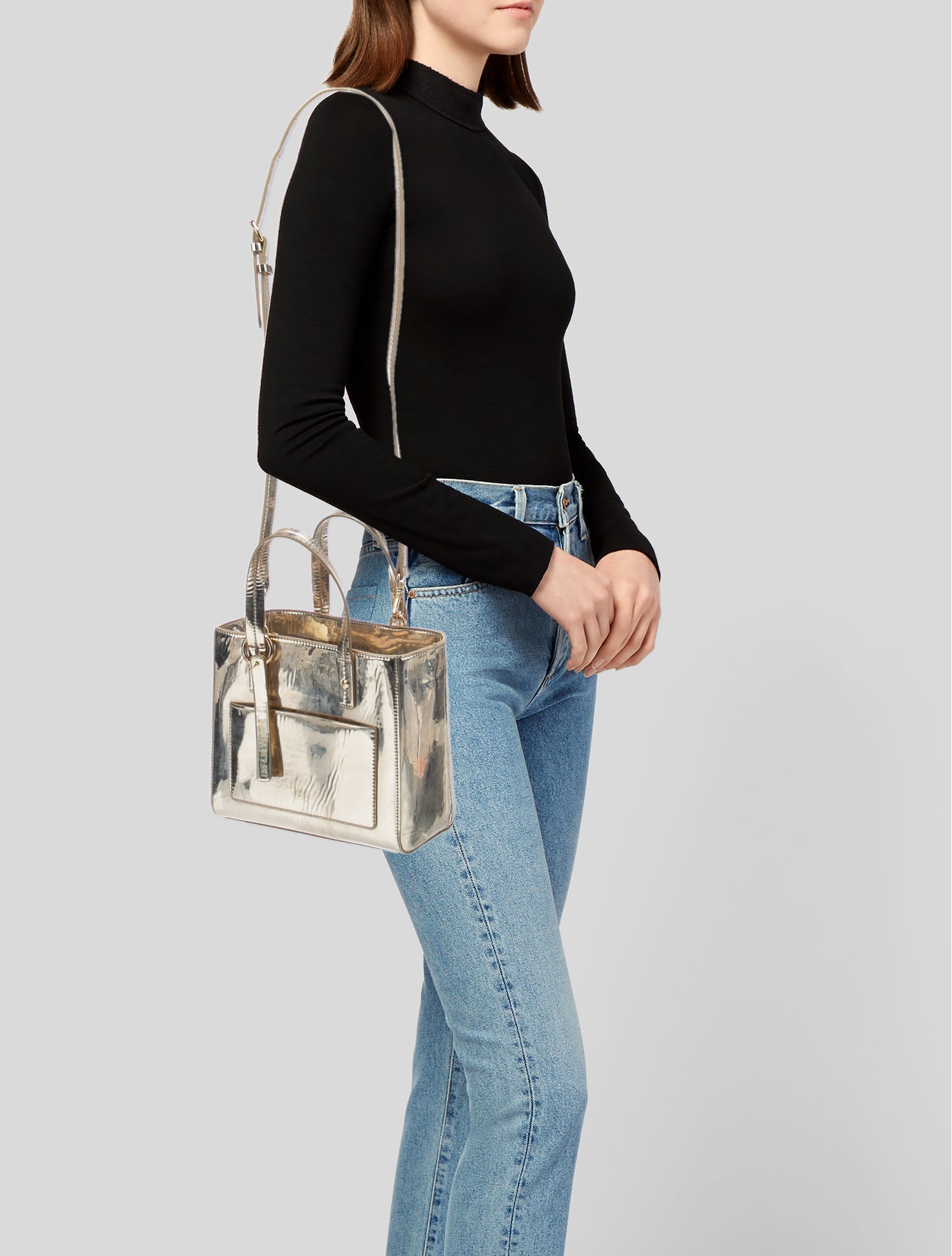 Frances Valentine Patent Leather Top Handle Bag
