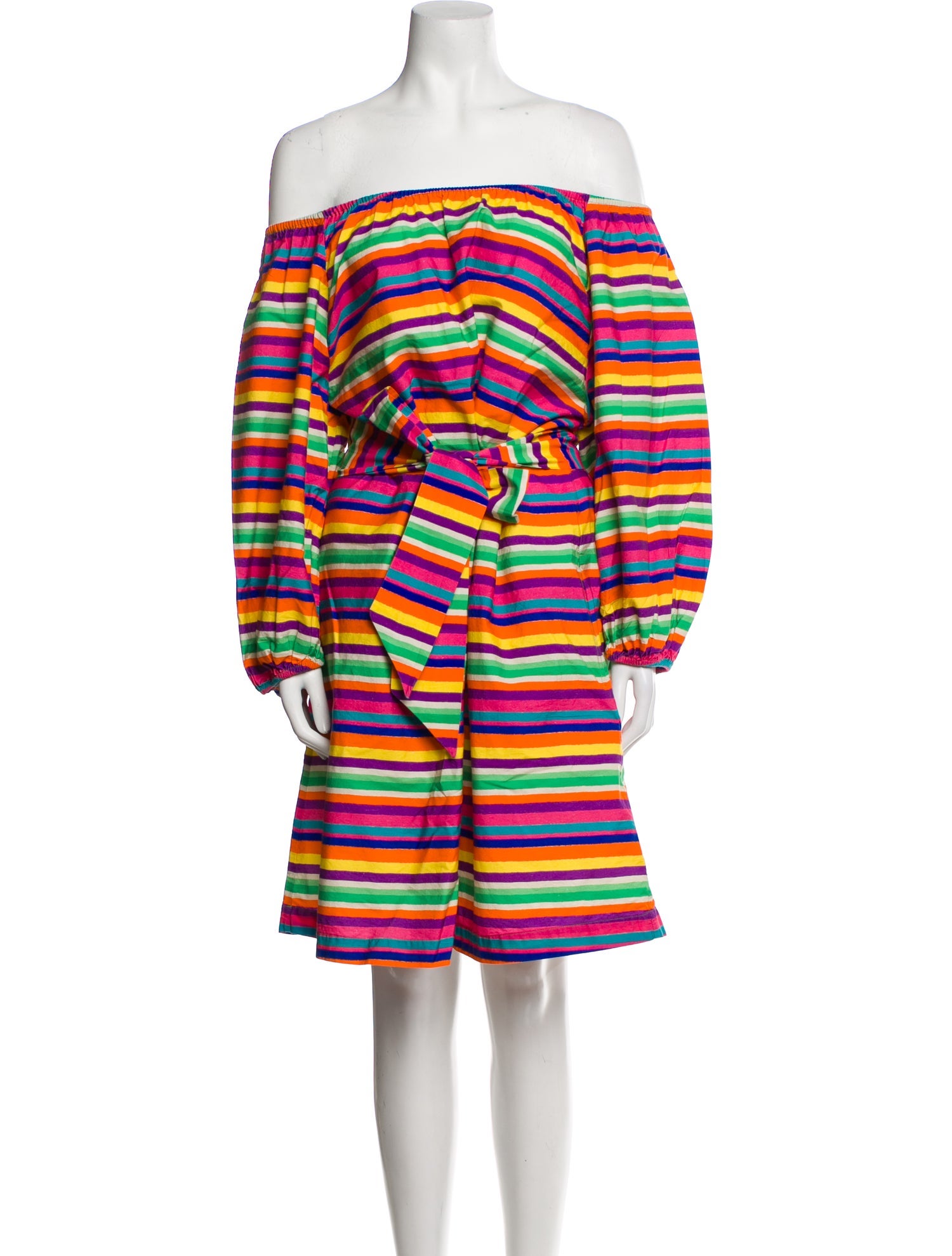 Frances Valentine Striped Knee-Length Dress