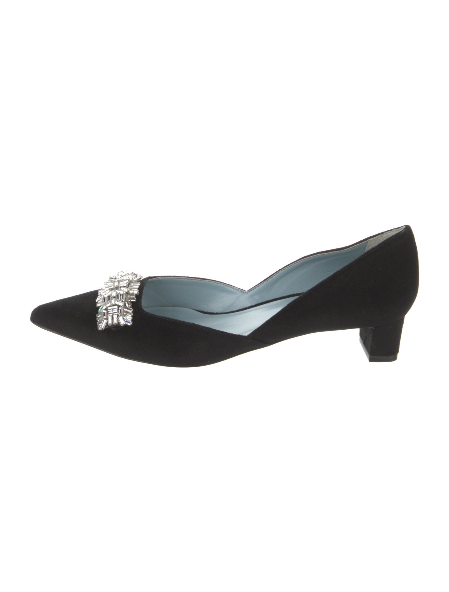 Frances Valentine Suede Crystal Embellishments D'Orsay Flats