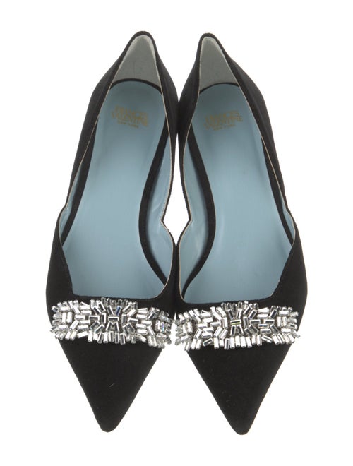 Frances Valentine Suede Crystal Embellishments D'Orsay Flats