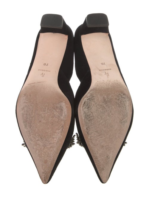 Frances Valentine Suede Crystal Embellishments D'Orsay Flats