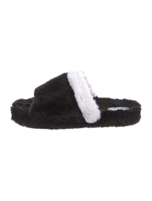Frances Valentine Faux Fur Colorblock Pattern Slides