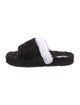 Frances Valentine Faux Fur Colorblock Pattern Slides