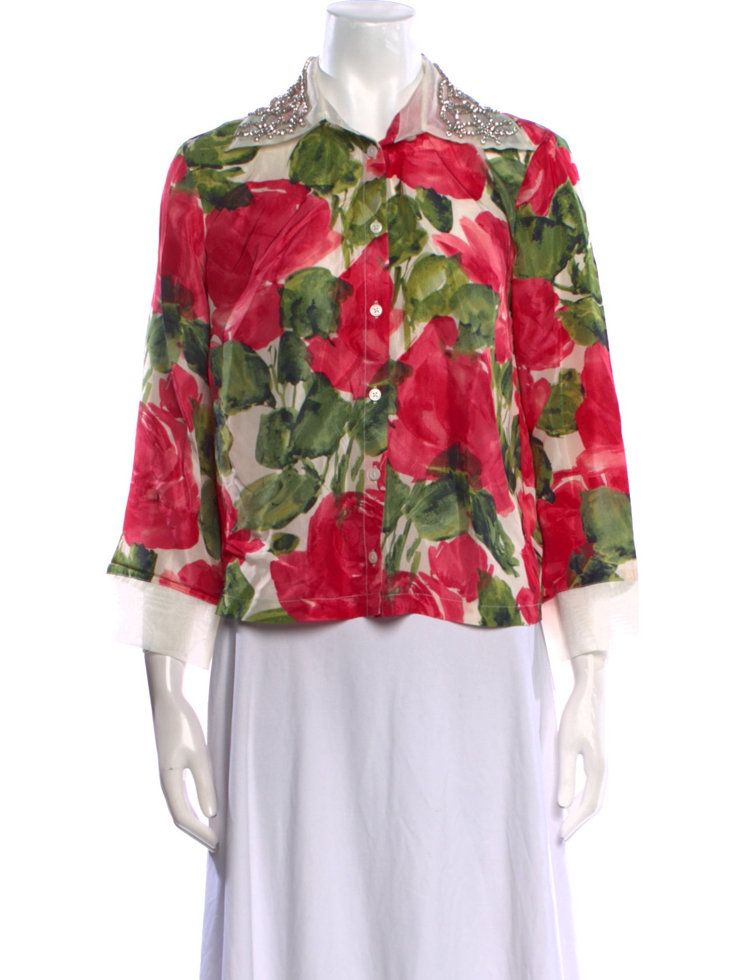 Frances Valentine Silk Floral Print Blouse w/ Tags