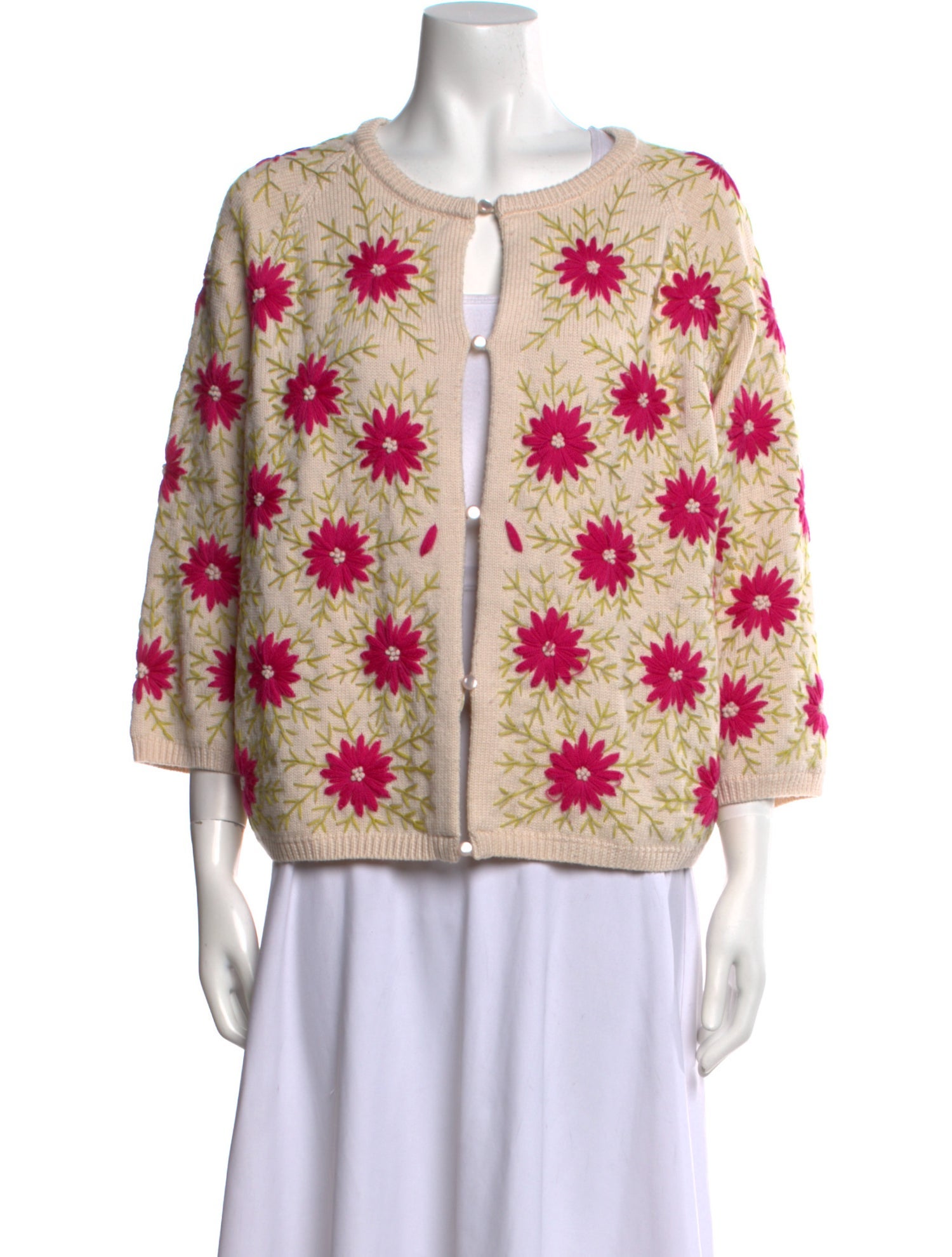 Frances Valentine Wool Floral Print Sweater