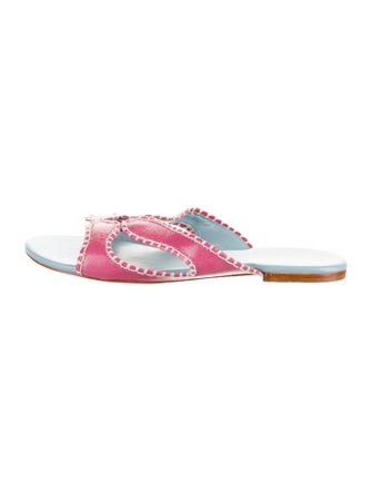 Frances Valentine Leather Whipstitch Trim Slides