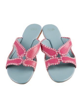 Frances Valentine Leather Whipstitch Trim Slides