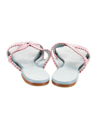 Frances Valentine Leather Whipstitch Trim Slides