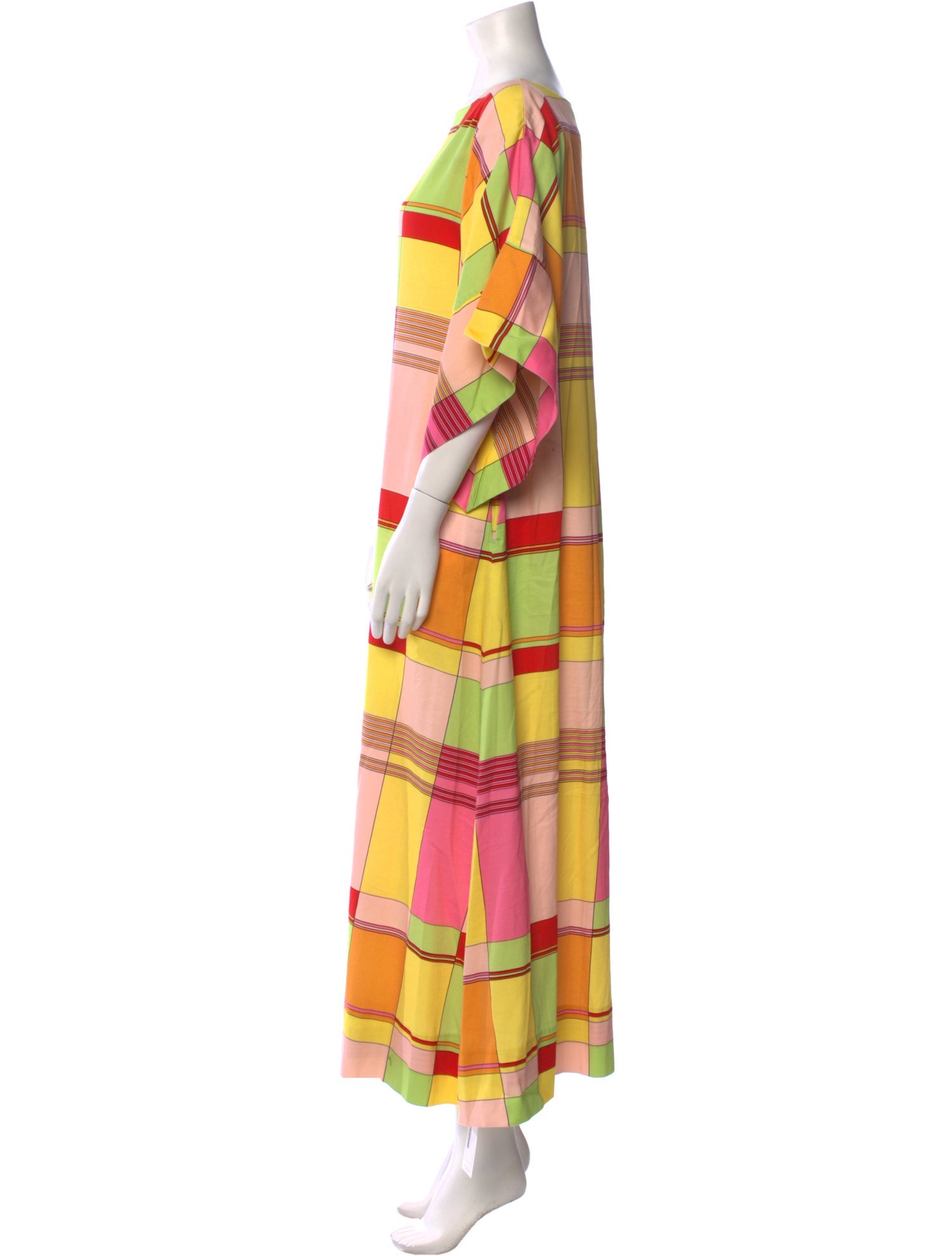 Frances Valentine Plaid Print Long Dress