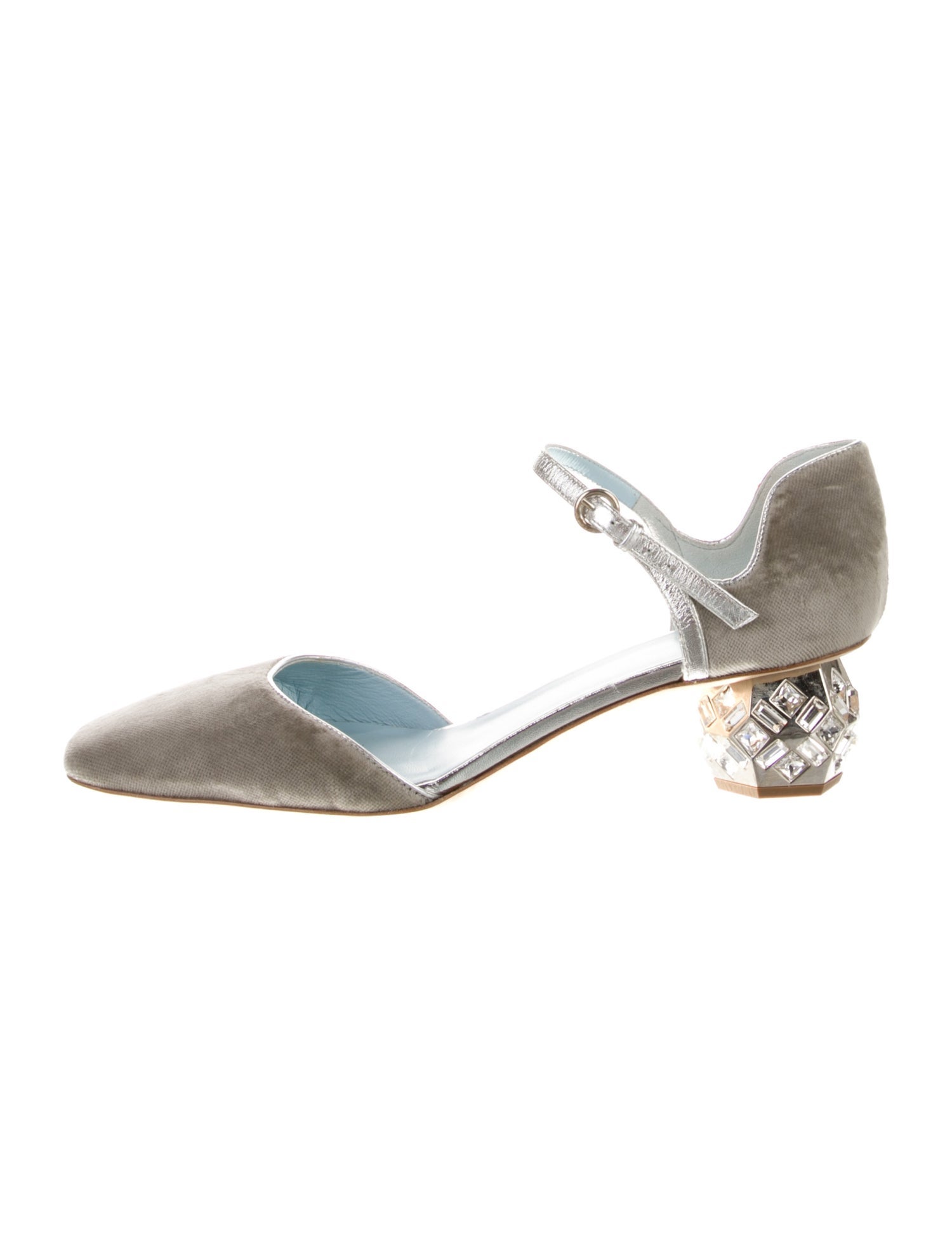 Frances Valentine Velvet Crystal Embellishments D'Orsay Pumps