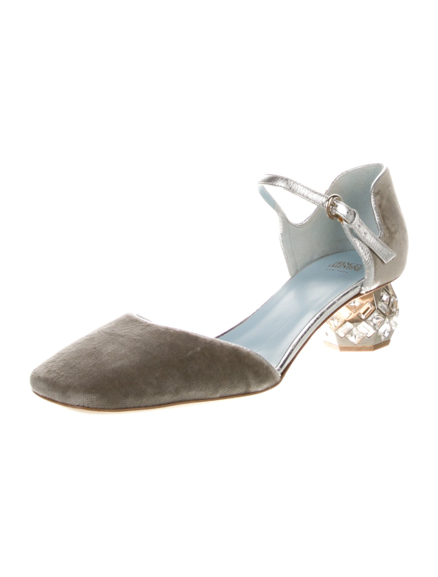 Frances Valentine Velvet Crystal Embellishments D'Orsay Pumps