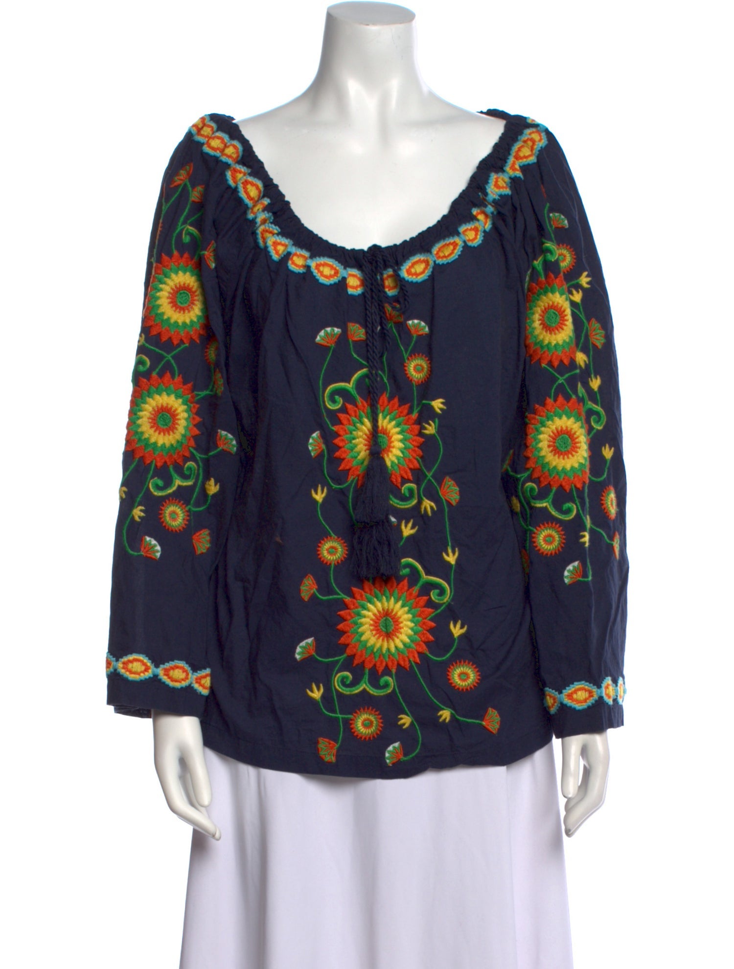 Frances Valentine Printed Scoop Neck Blouse