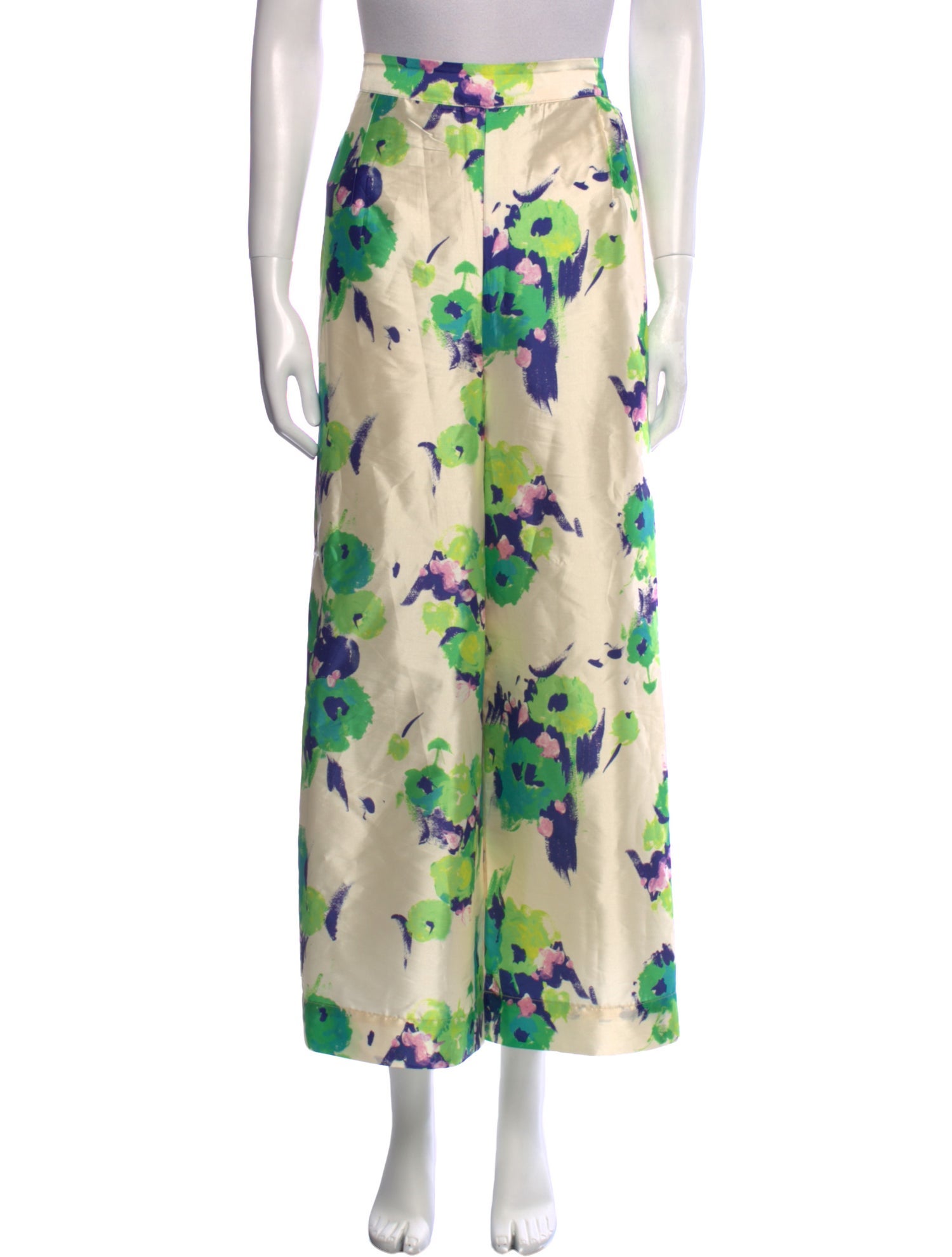 Frances Valentine Floral Print Wide Leg Pants